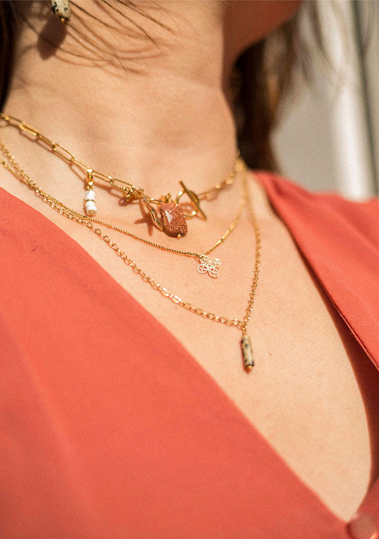 Collier Isa - Jaspe dalmatien