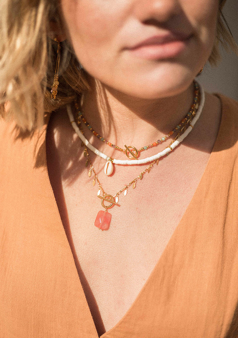Collier Indira - Multi-pierres couleurs pastel