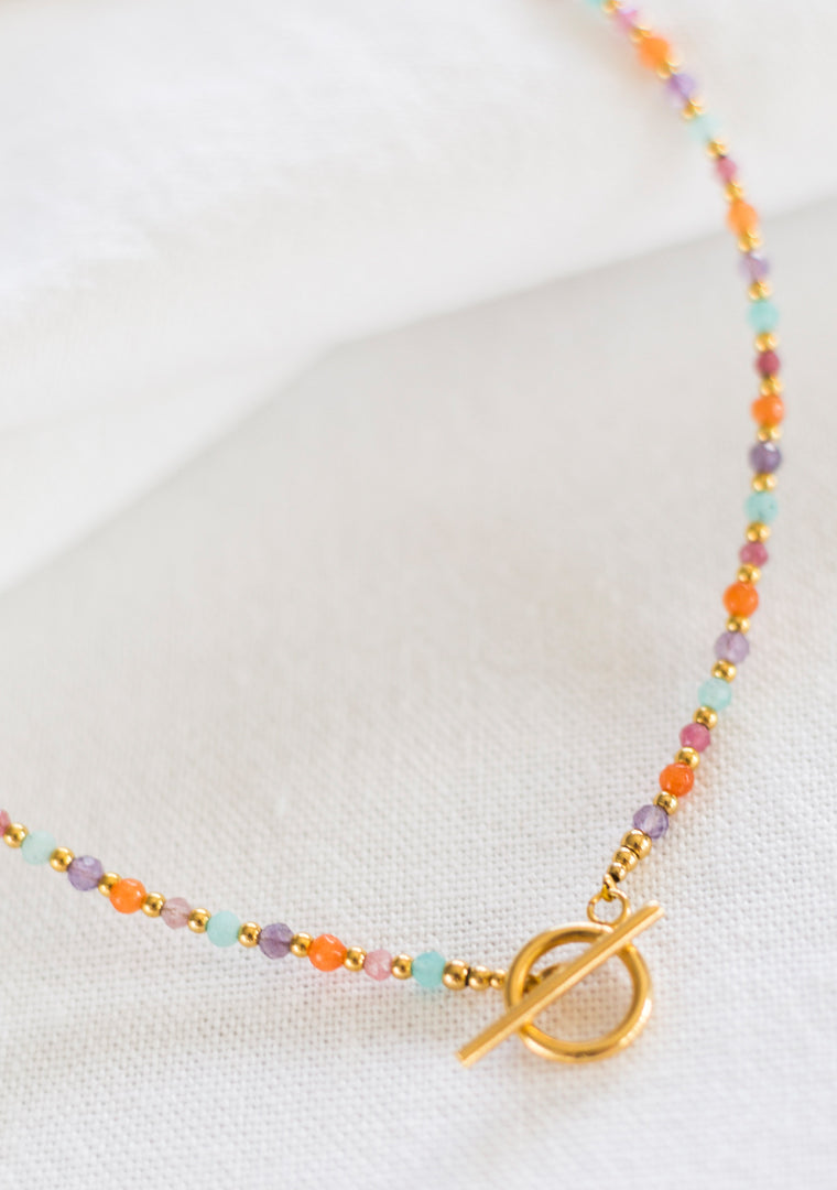 Collier Indira - Multi-pierres couleurs pastel