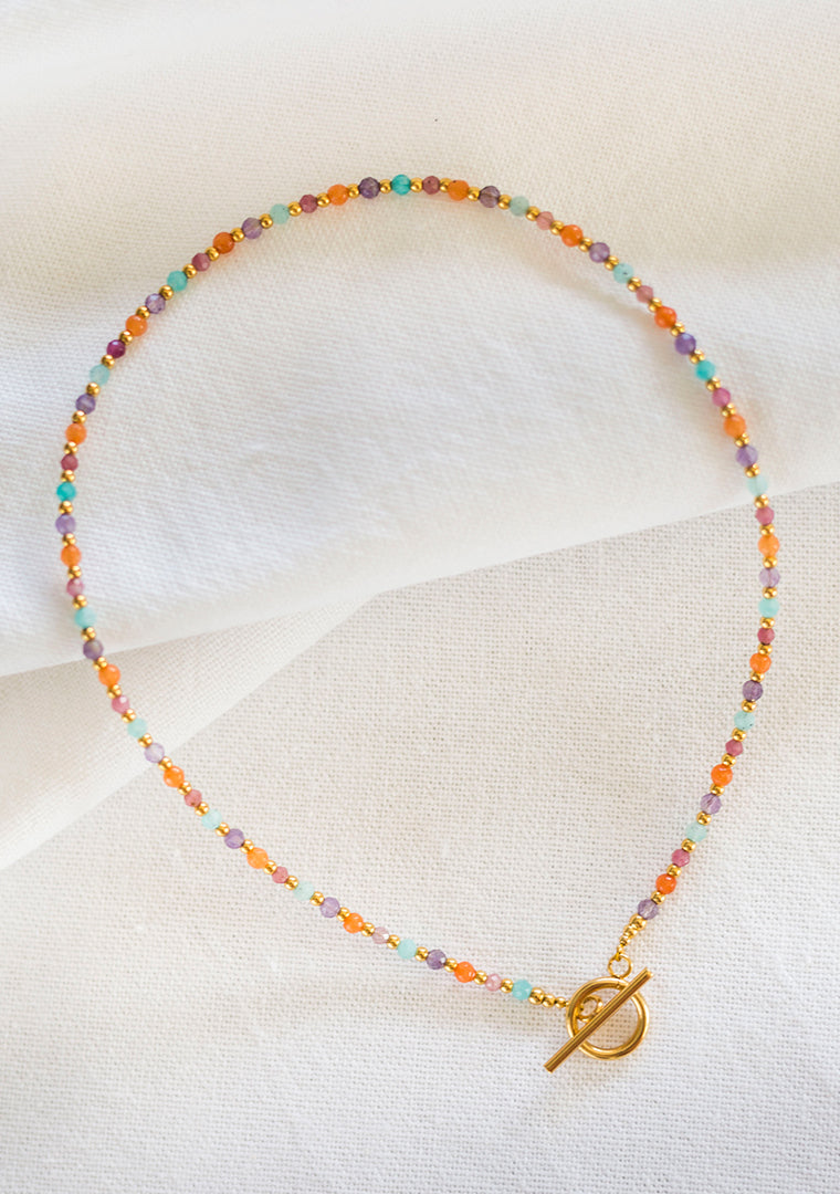 Collier Indira - Multi-pierres couleurs pastel