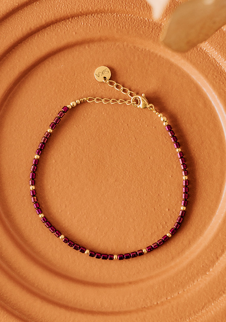 Bracelet Alya - Hématites violettes