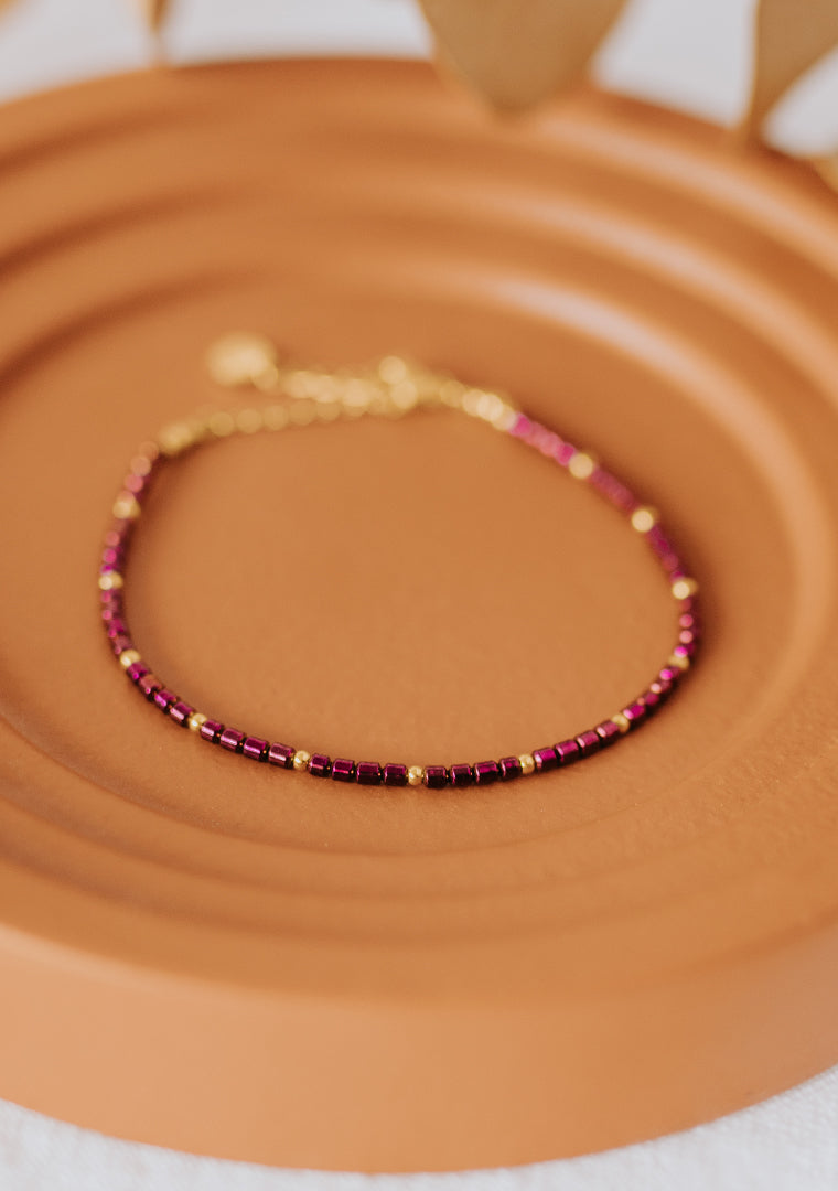 Bracelet Alya - Hématites violettes