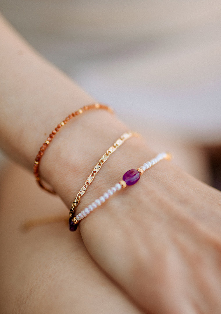 Bracelet Paola - Perles d’eau douce & Améthyste