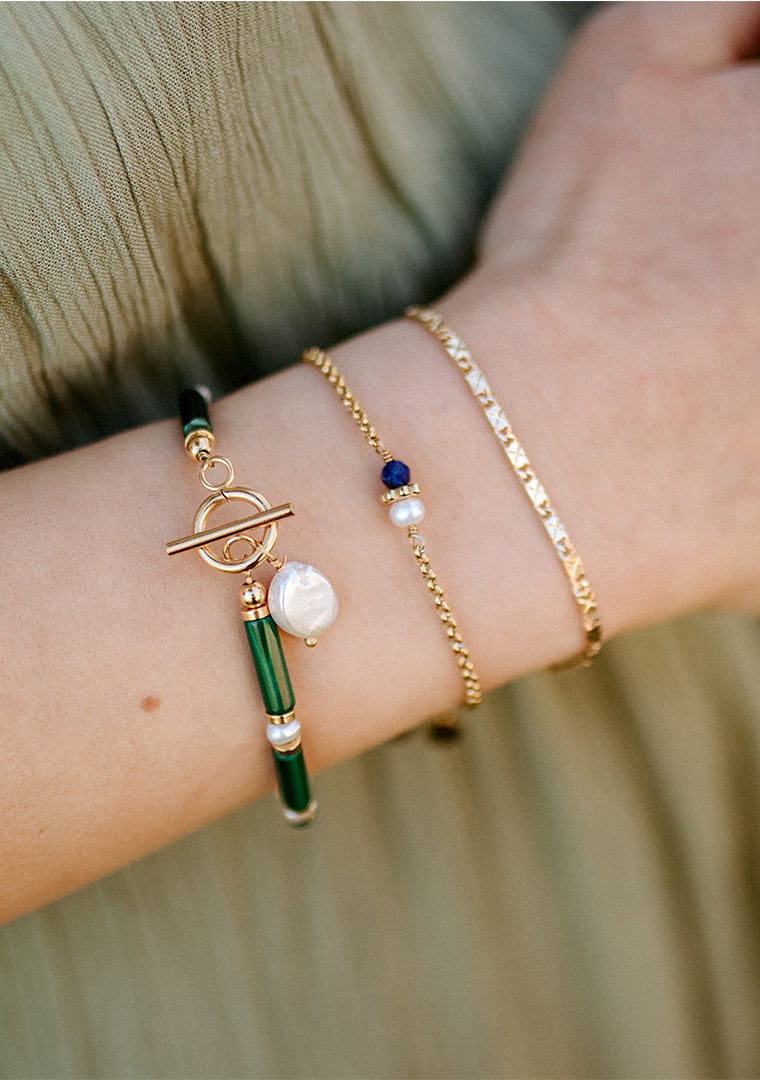 Bracelet Tisha - Lapis-Lazuli & Perle d’eau douce