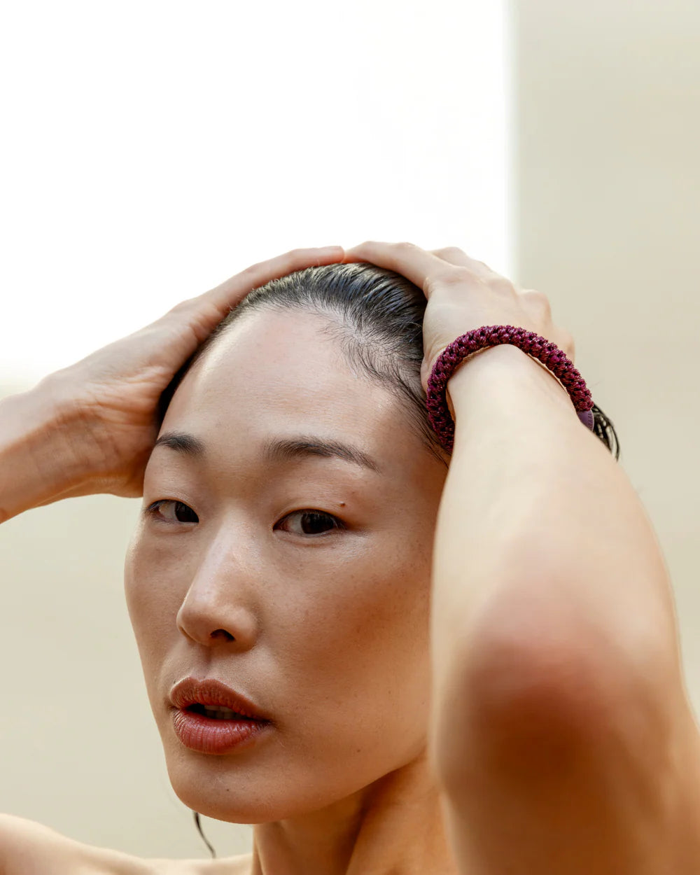 Elastique à cheveux / Bacelet Kknekki - Bordeaux paillettes