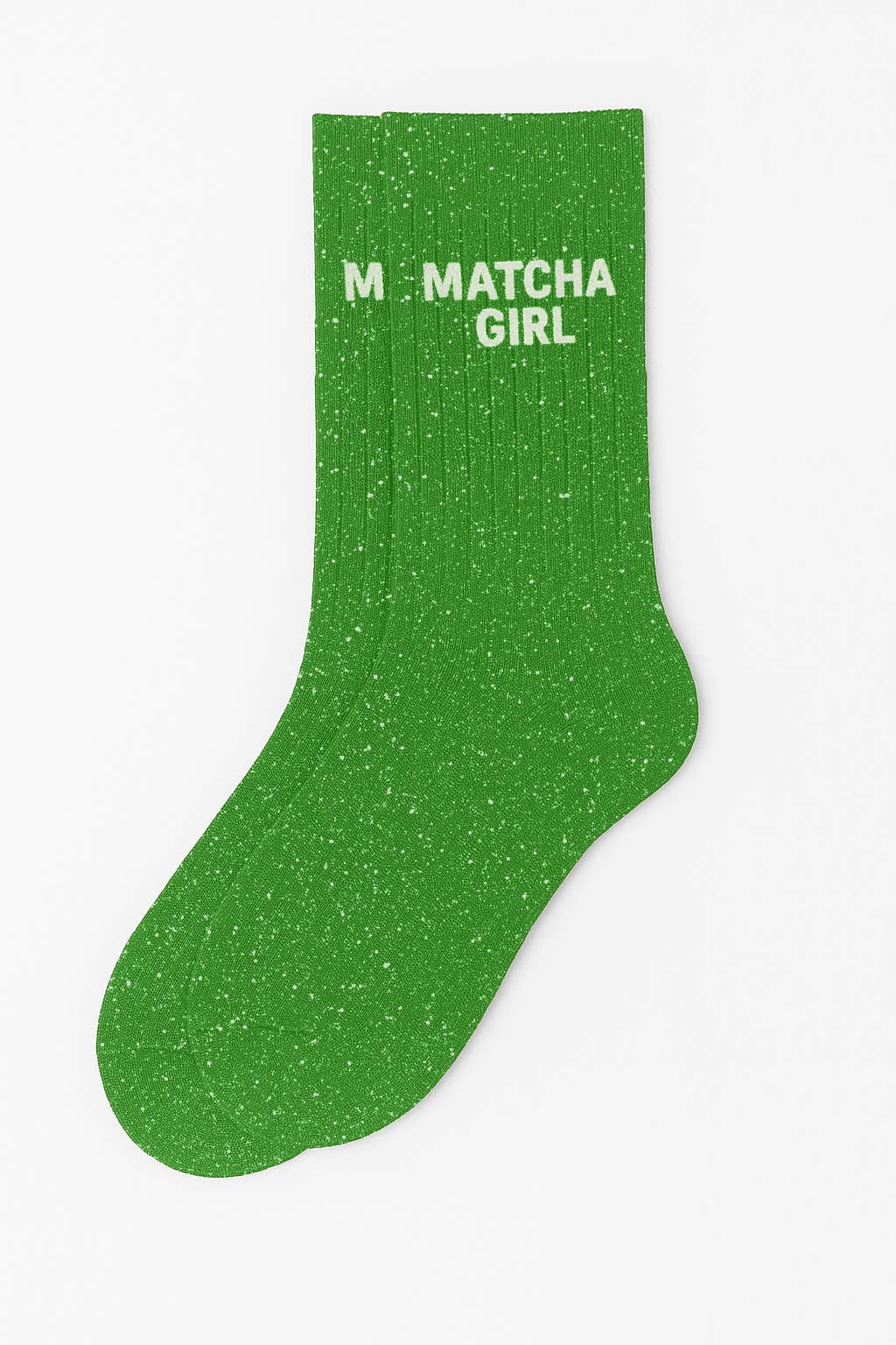 Chaussettes à Paillettes à Message "Matcha Girl" - Matcha