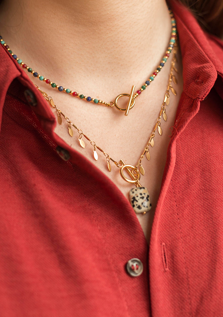 Collier Lou - Jaspe dalmatien