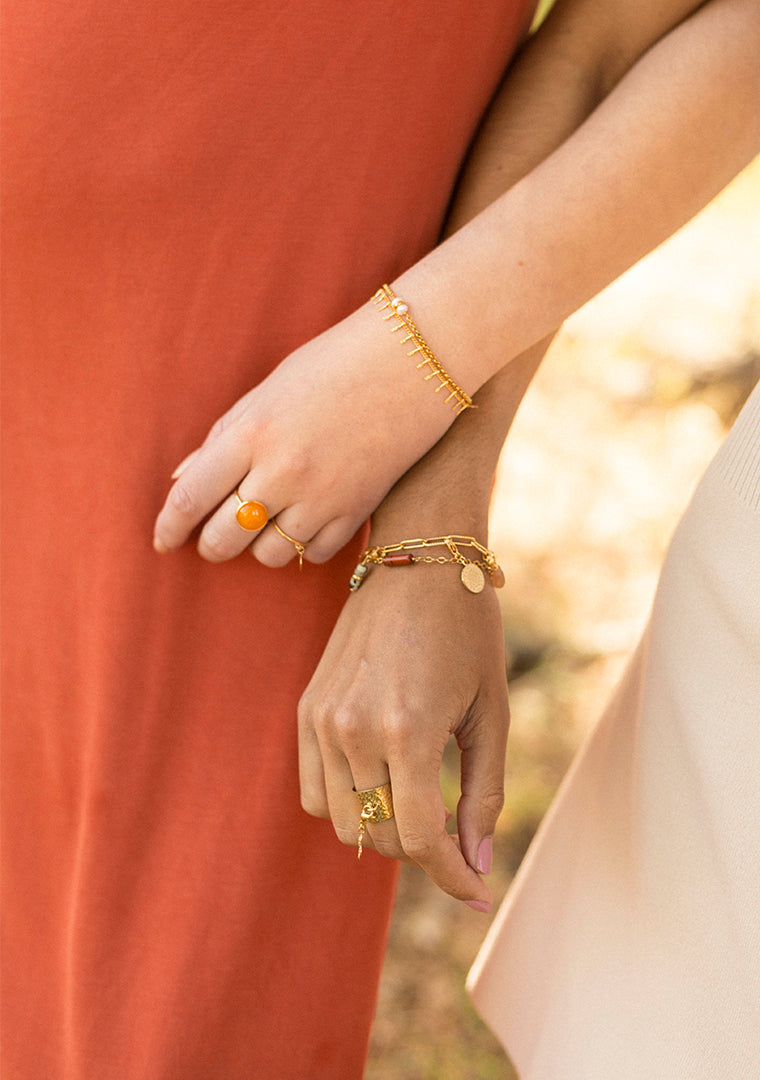 Bague Rosie - Jade teintée Jaune
