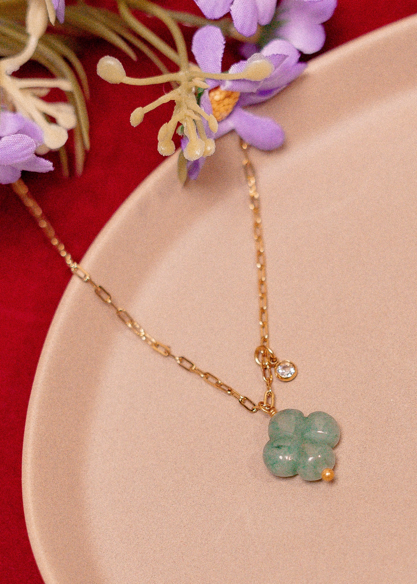 Collier & bracelet triple rangs Clover - Aventurine