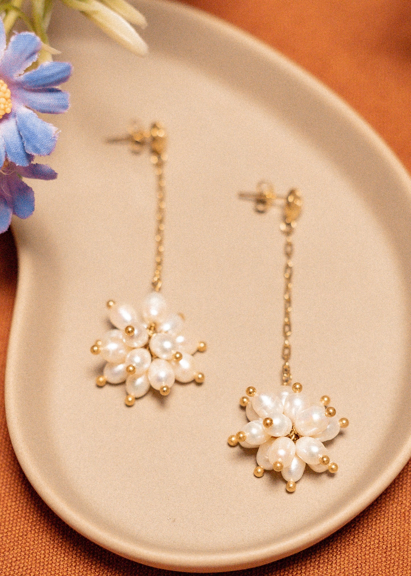 Boucles Camélia - Perles d'eau douce