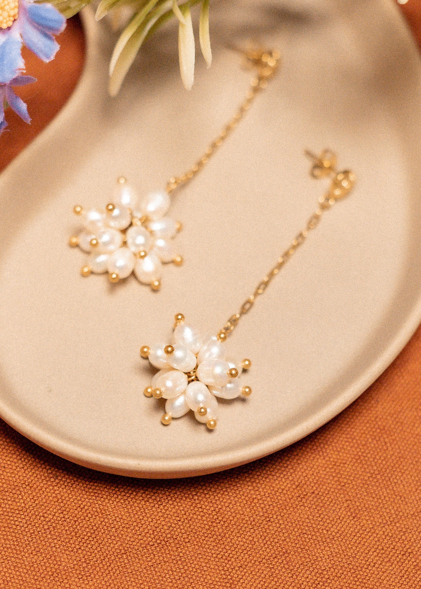 Boucles Camélia - Perles d'eau douce