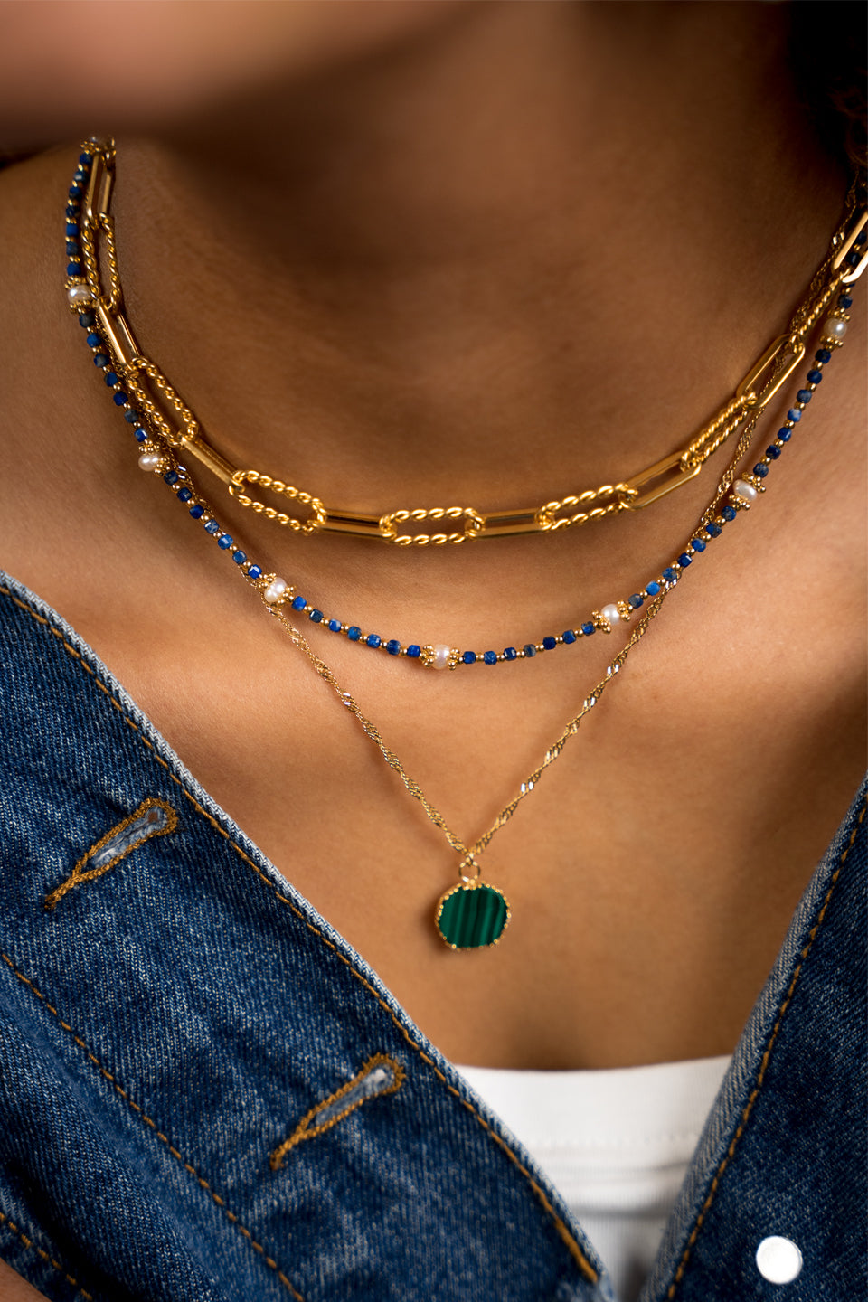 Collier Thiziri - Lapis-Lazuli & Perles d’eau douce