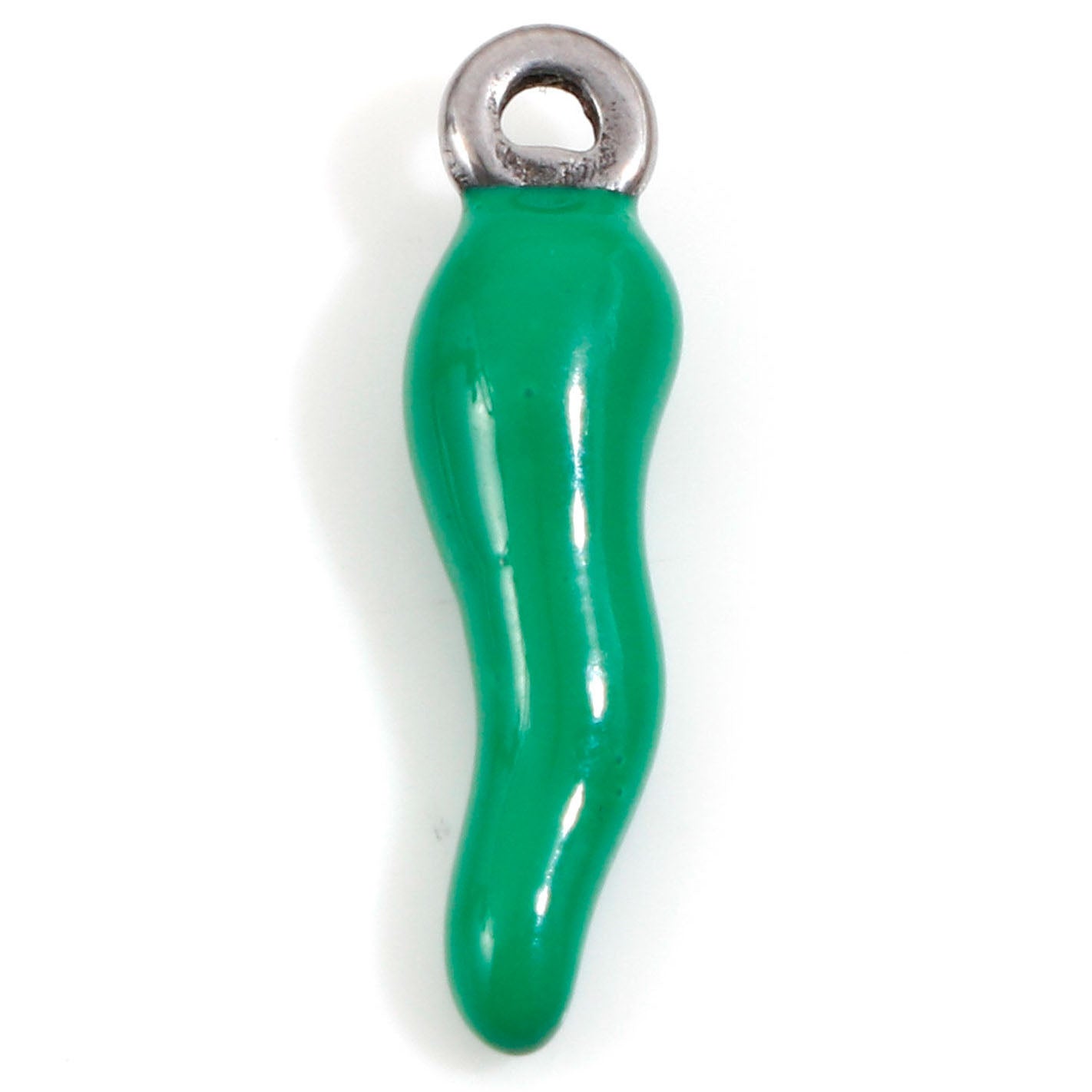 Charms Piment émail vert - Argent