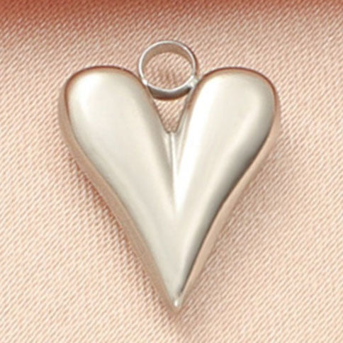 Charms Coeur bombé - Argent