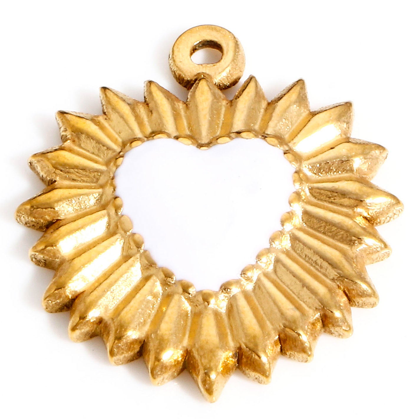 Charms Coeur Ex Voto émail Blanc