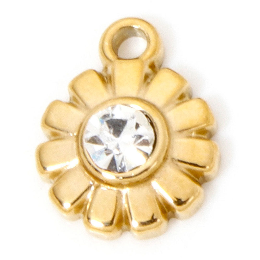 Charms Soleil Fleur - Strass blanc