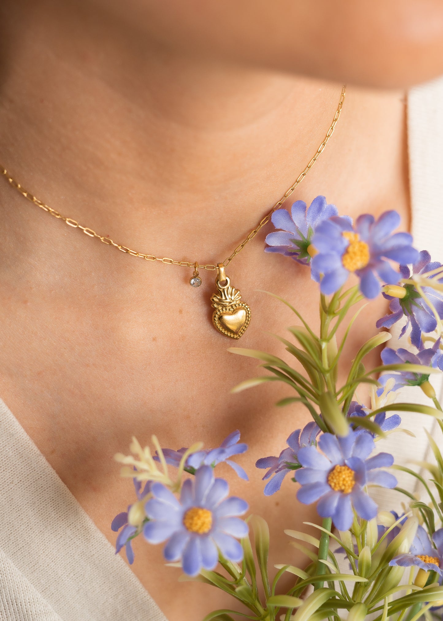 Collier & bracelet triple rangs Amore