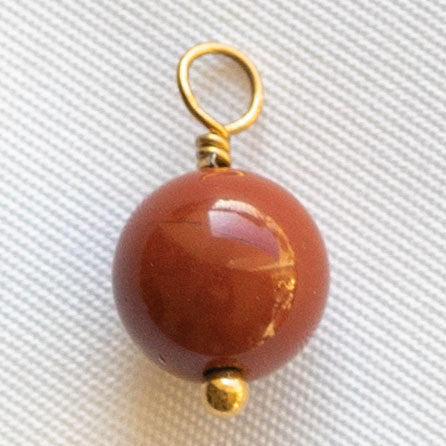 Charms Rond - Jaspe rouge