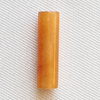 Charms Cylindre - Jade teintée orange