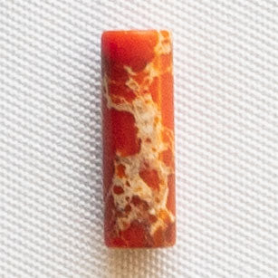 Charms Cylindre - Jaspe impériale - Orange & blanc