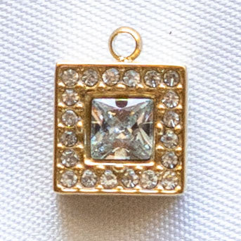 Charms Carré strass blanc - Grand