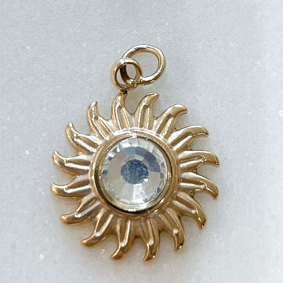 Charms Soleil strass blanc