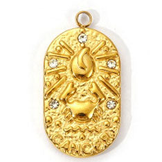 Charms médaille Cancer Astro Strass Blanc
