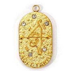 Charms médaille Sagitaire Astro Strass Blanc