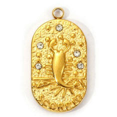 Charms médaille Scorpion Astro Strass Blanc