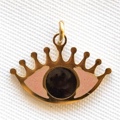 Charms Oeil émail rose