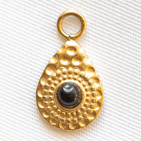 Charms Goutte Agate noire