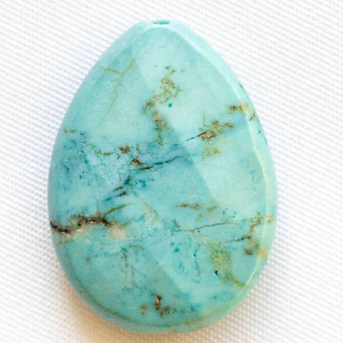 Charms Goutte facetté - Turquoise