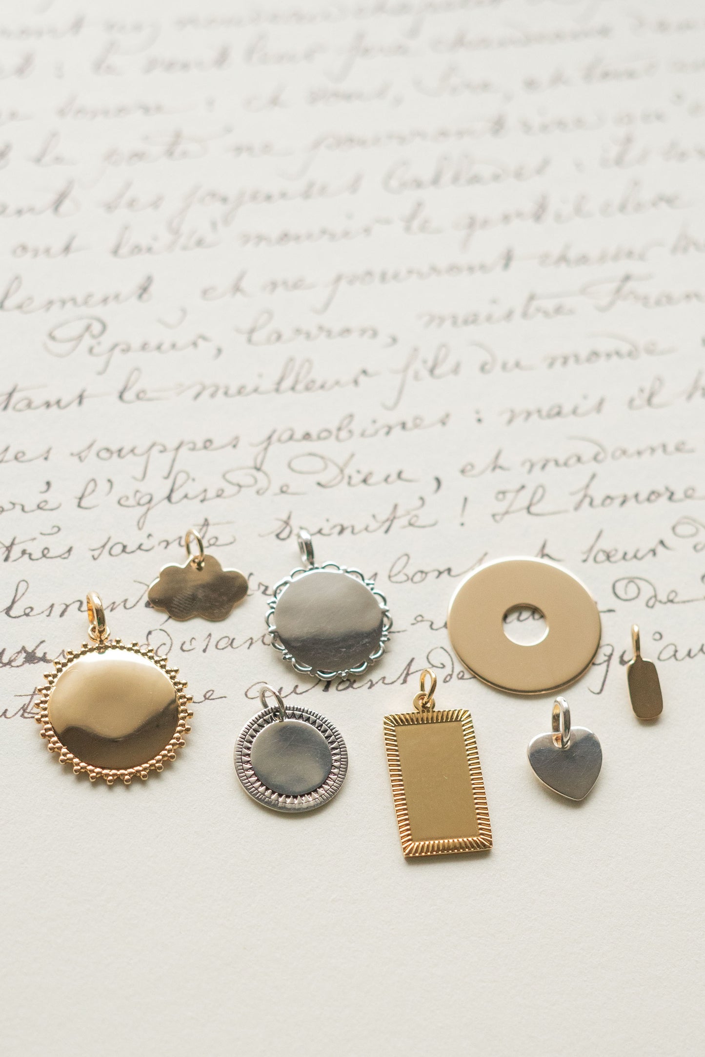 Médaille à graver Clothilde - Plaqué or - 10mm