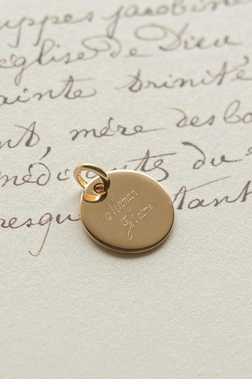 Médaille à graver Elizabeth - Plaqué or - 15mm