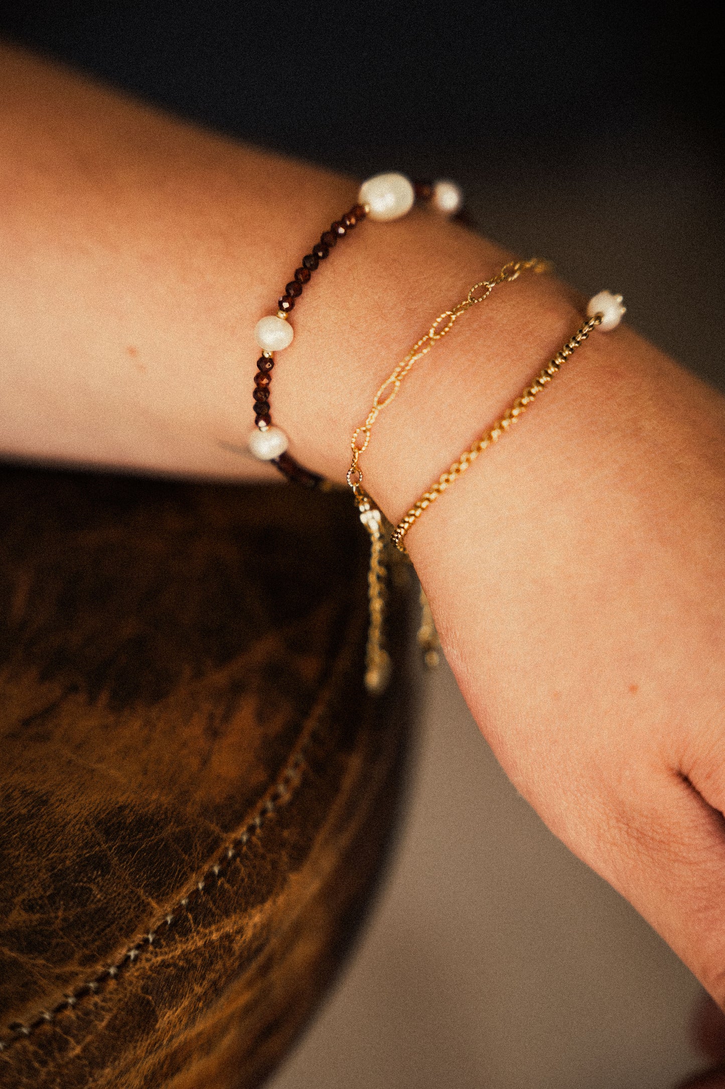 Bracelet Cassian - Grenat ocre