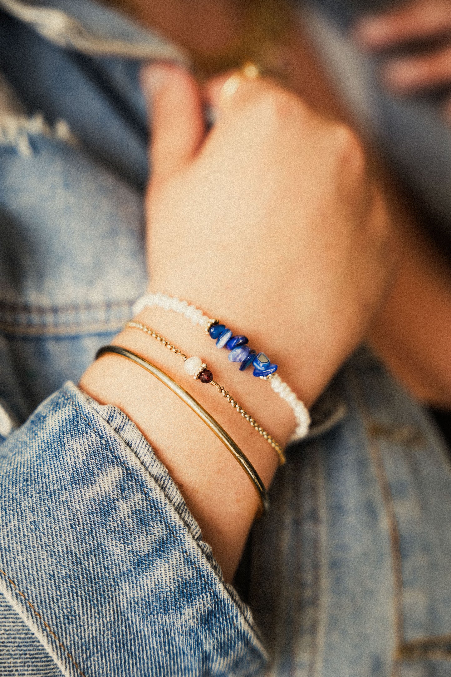 Bracelet Tisha - Grenat & Perle d’eau douce