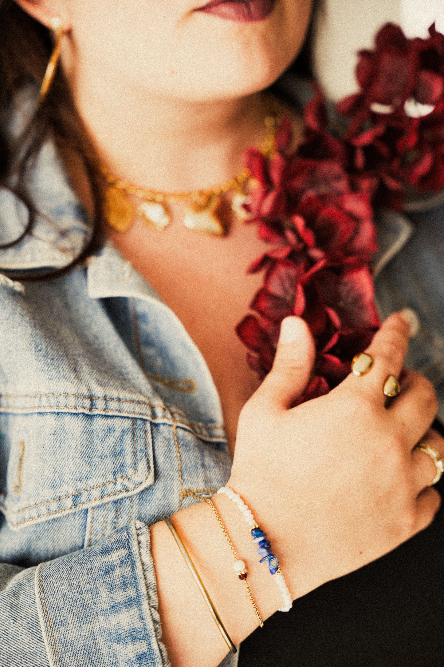 Bracelet Tisha - Grenat & Perle d’eau douce