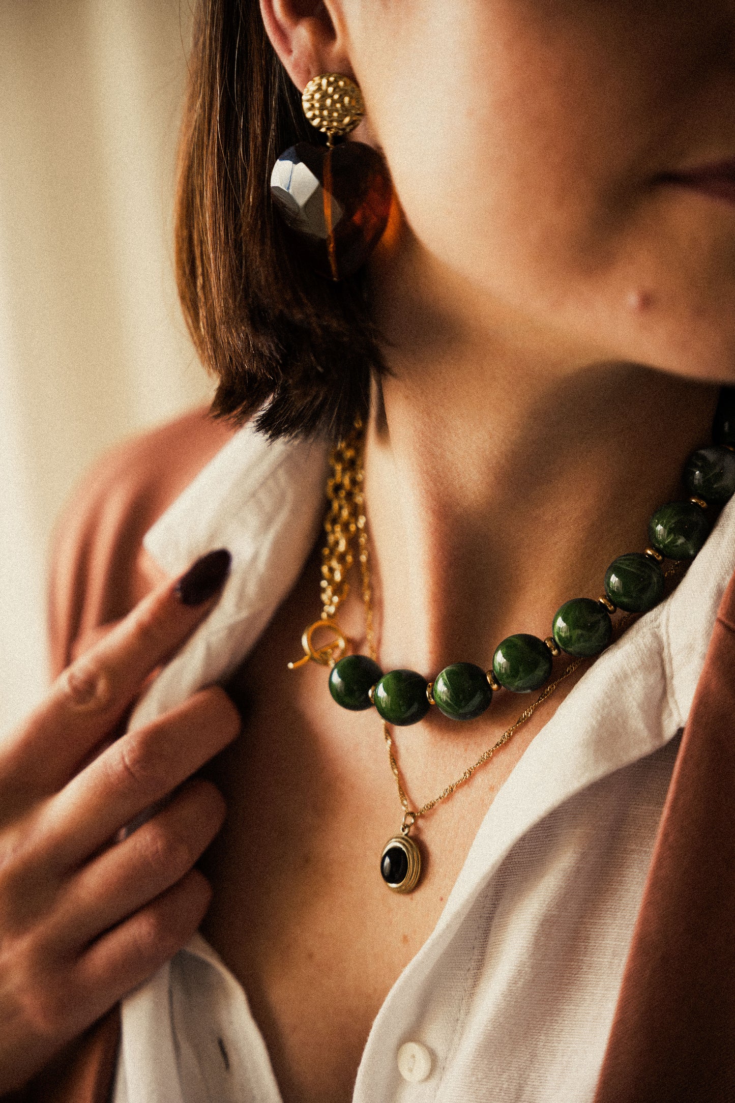 Collier Billie - Vert kaki