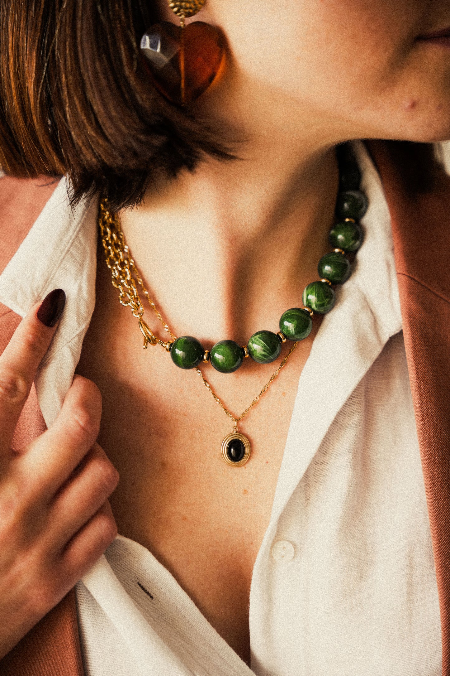 Collier Billie - Vert kaki