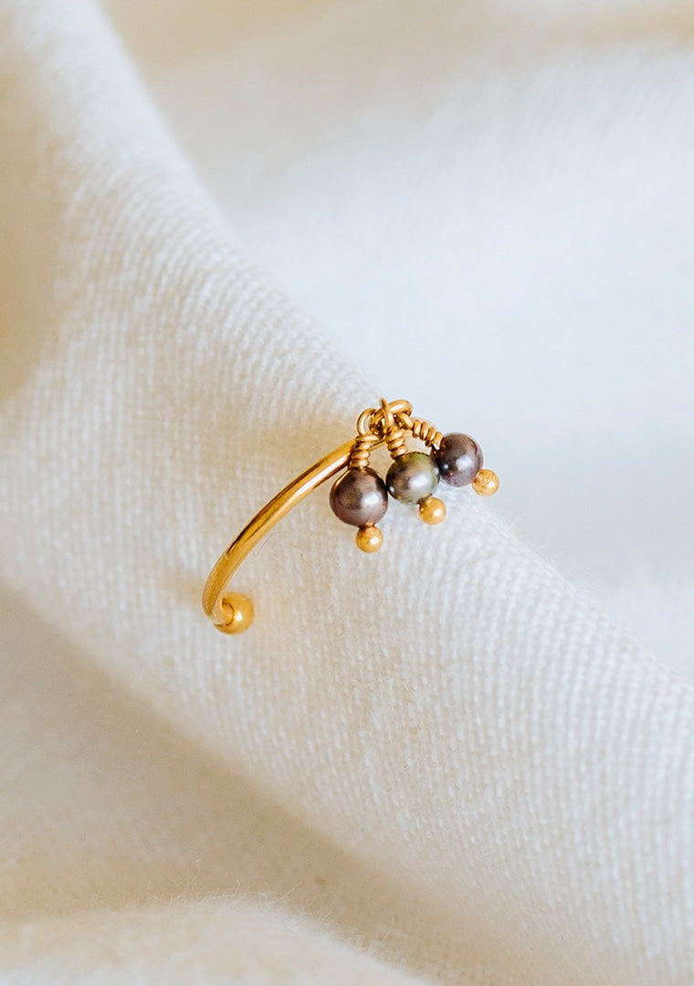Bague perle Perla - Perles d’eau douce grises