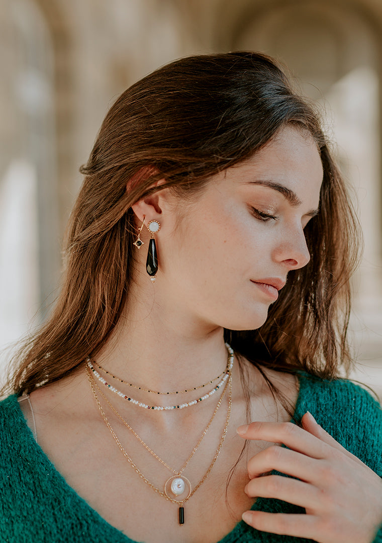 Collier Isa - Agate noire