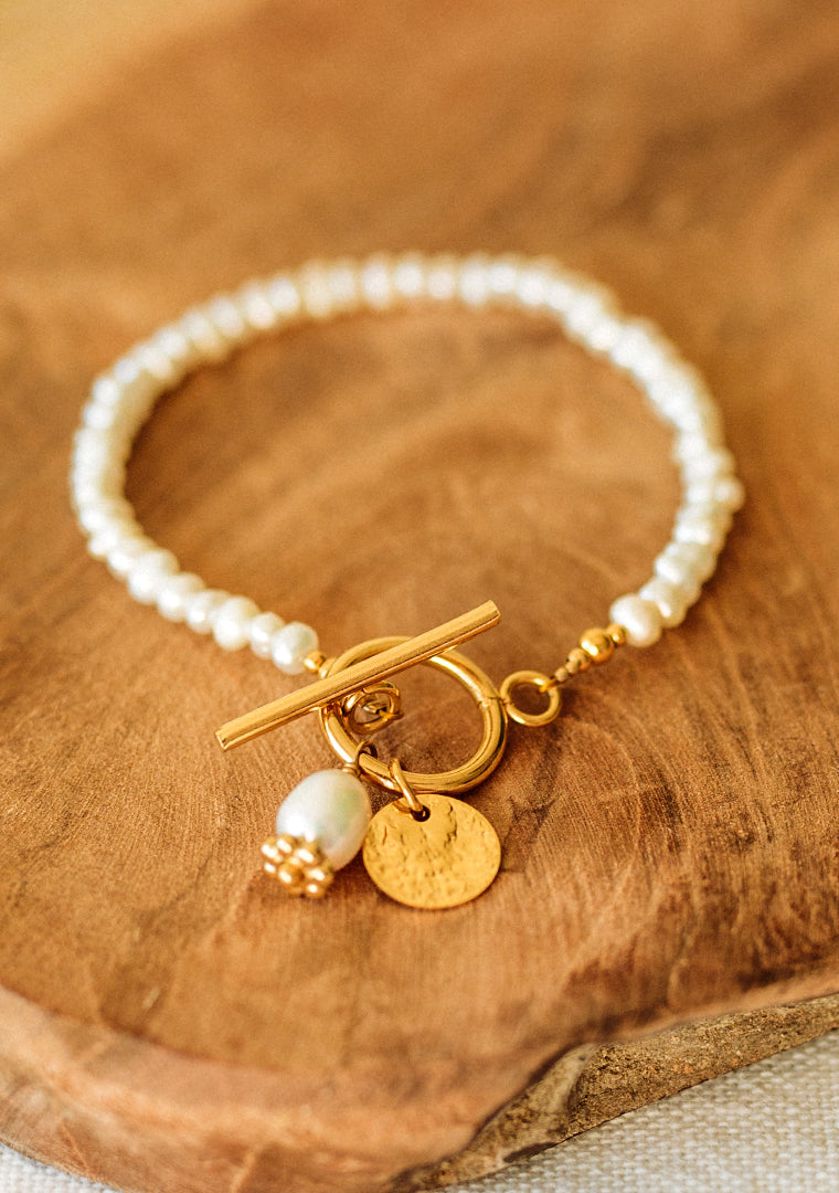 Bracelet Nejma - Perles d’eau douce blanches