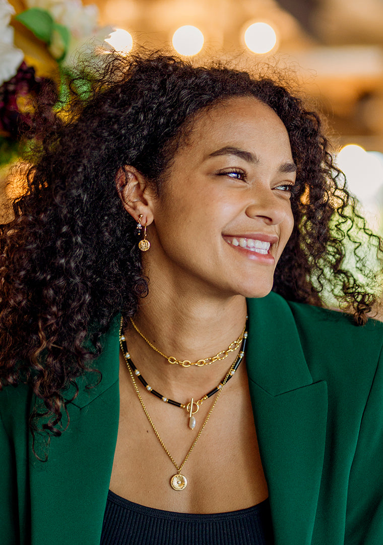 Collier Clara - Agathe noire & Perles d’eau douce