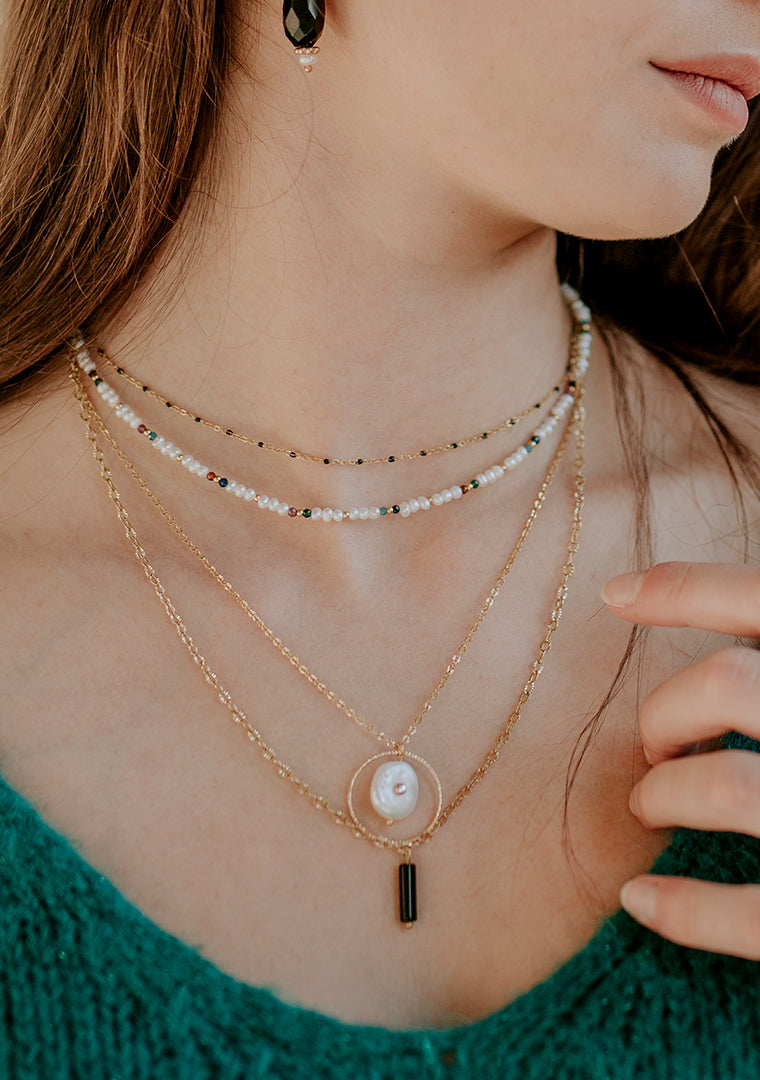 Collier Isa - Agate noire