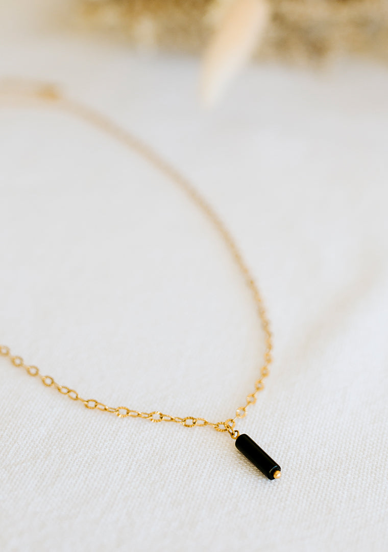 Collier Isa - Agate noire