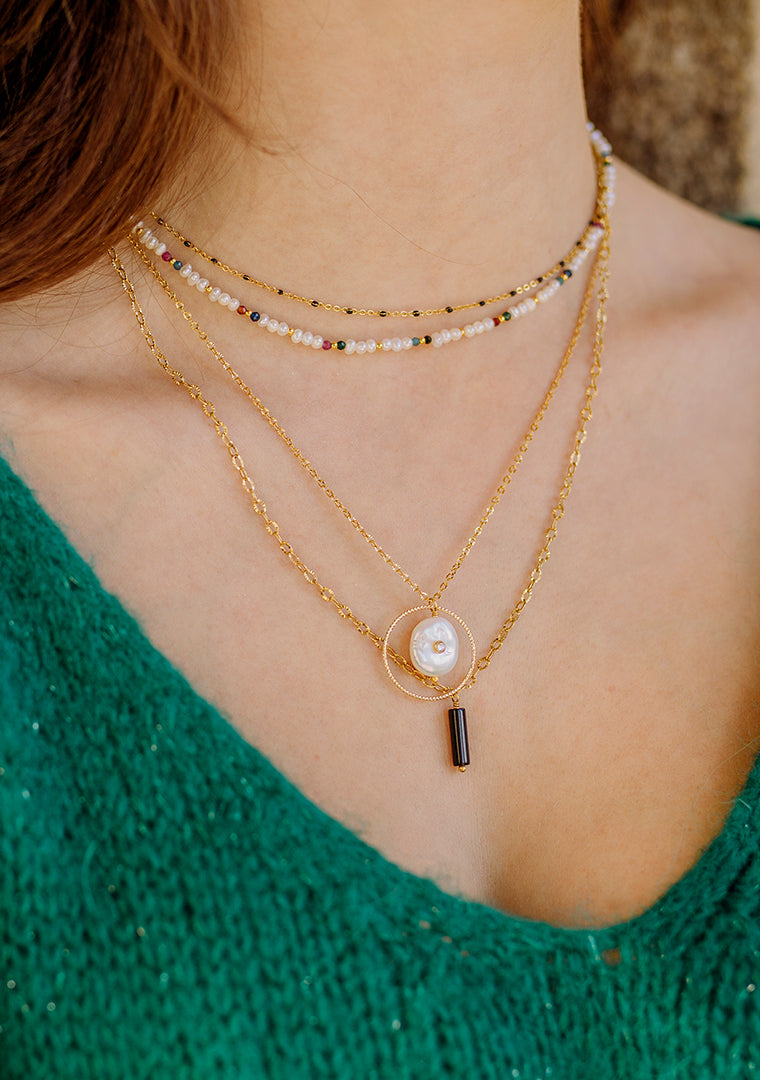 Collier Isa - Agate noire