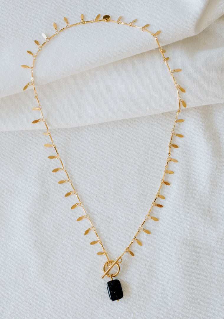 Collier Lou - Pierre de Soleil bleu nuit