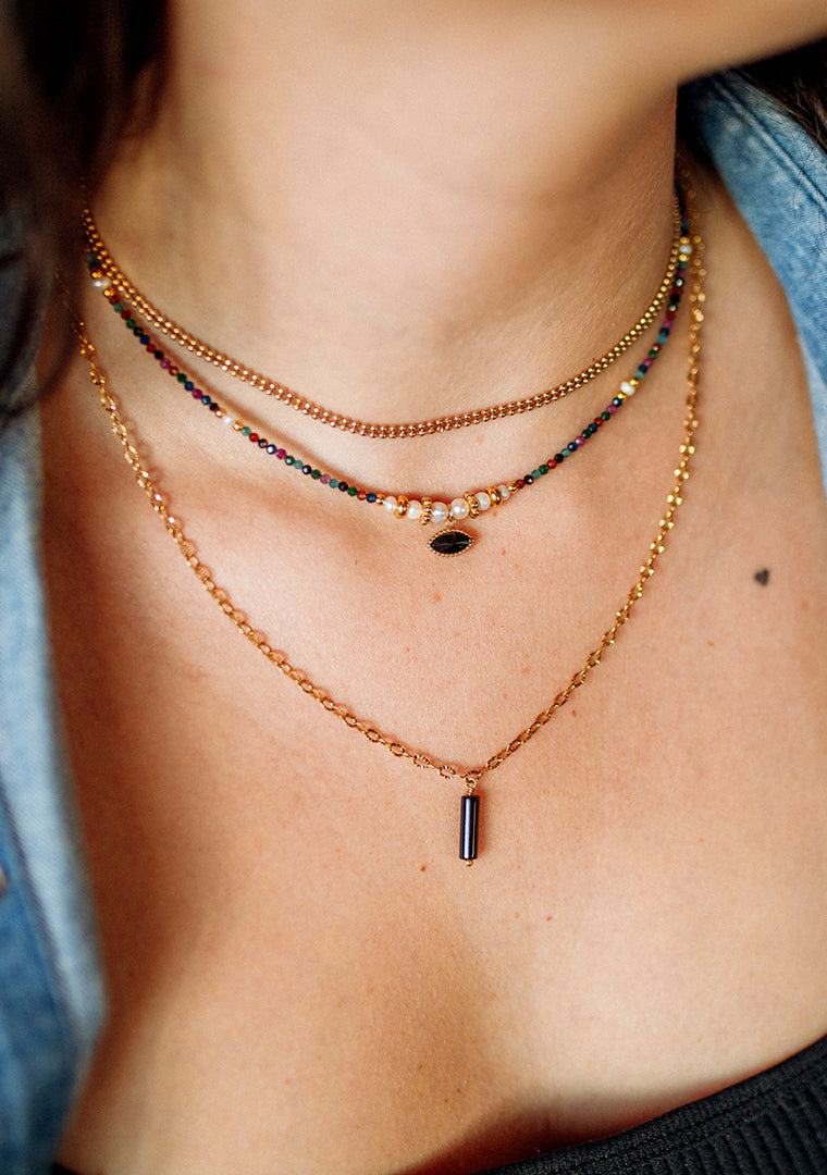 Collier Isa - Agate noire