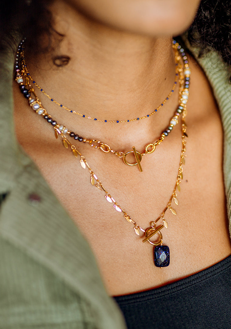 Collier Meryem - Perles d’eau douce grises