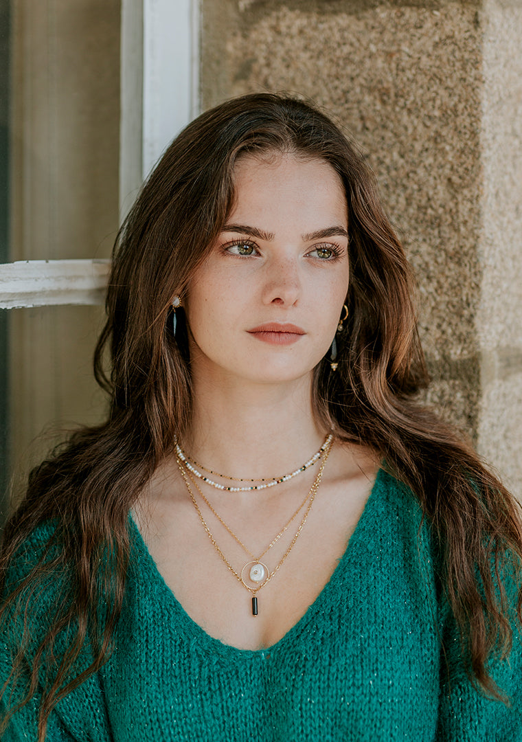 Collier Isa - Agate noire